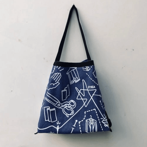 Blue canvas bag