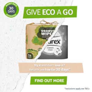 SaveMoneyCutCarbon square banner "Give Eco A Go - Try it and don't love it? Returns are free for 30 days *exclusions apply see T&Cs"